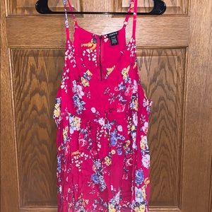 Torrid pink floral babydoll tank